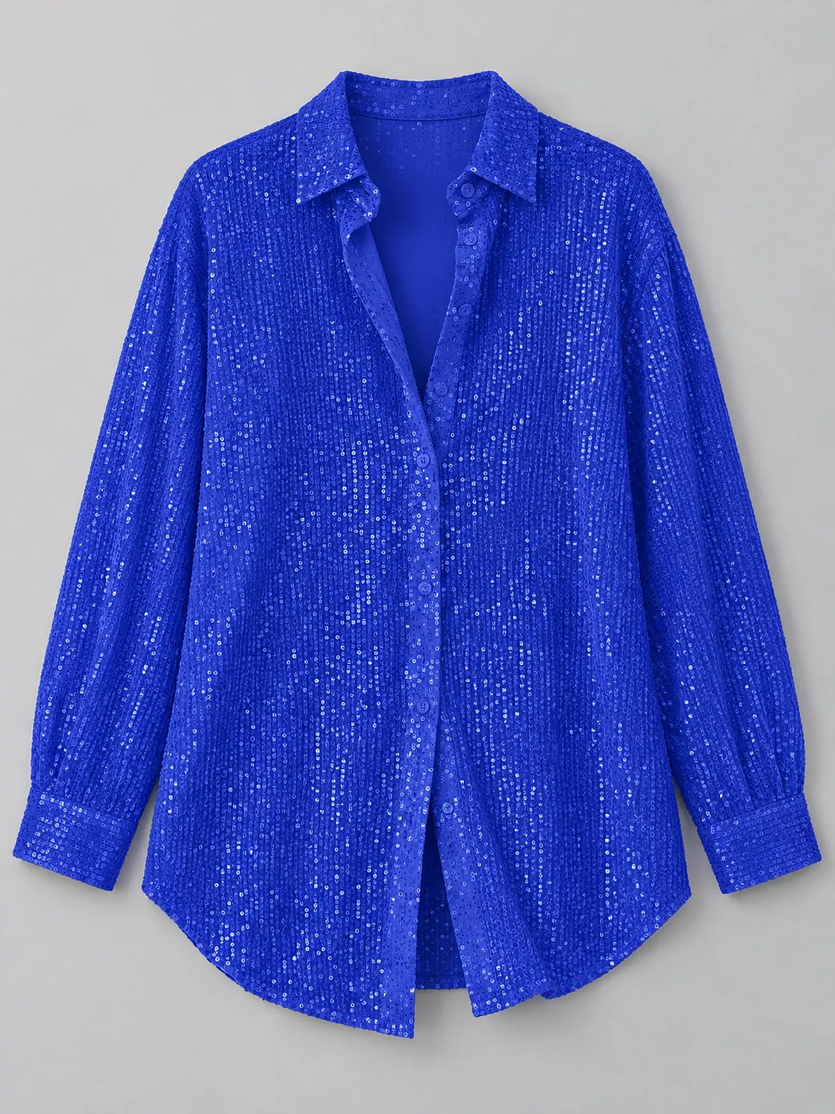 Sequin shirt, blue hanging front