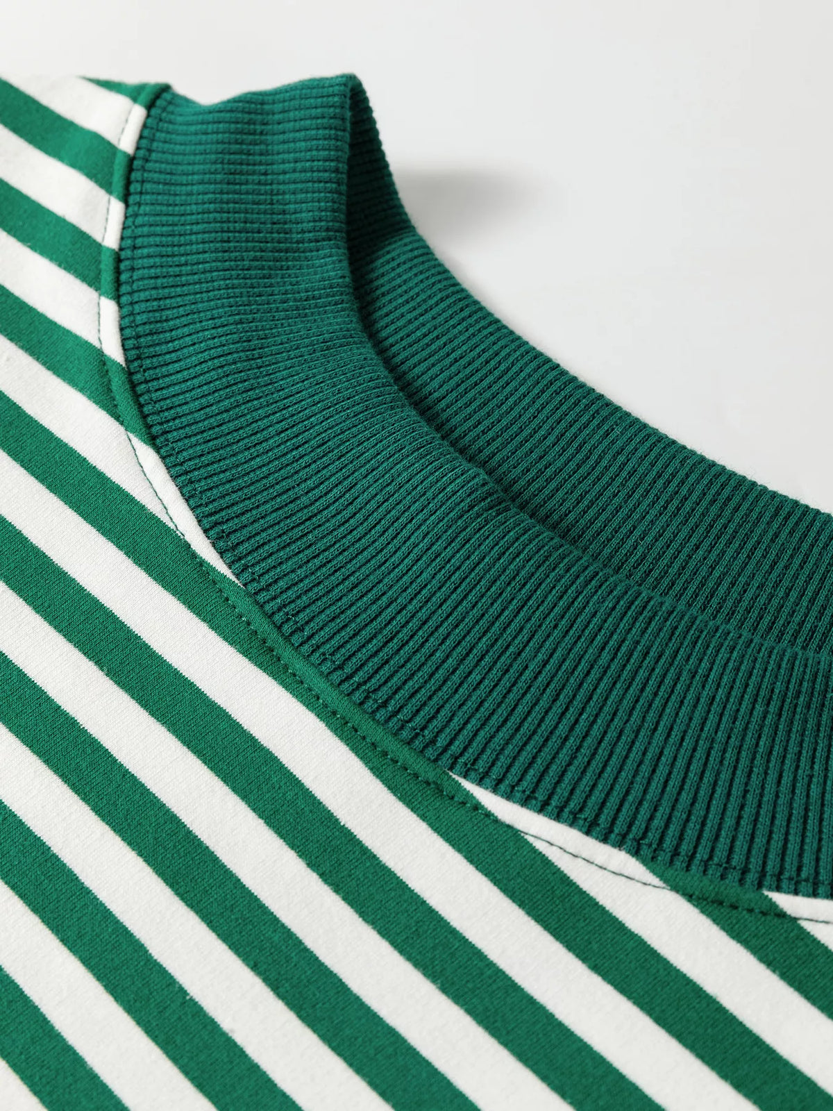 Striped Mock Neck Oversized Tunic Sweatshirt — construction details