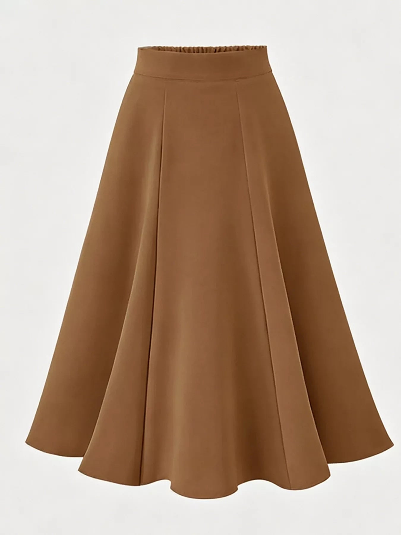 Trendsi A-Line Midi Skirt with Elastic Waistband -