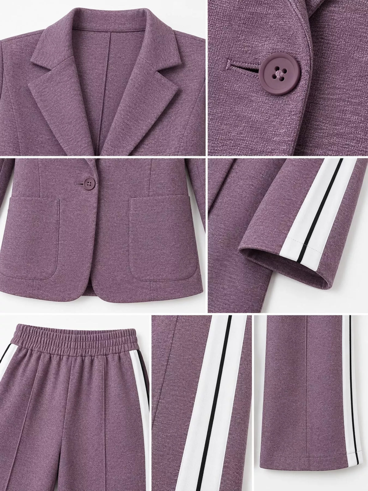 Set with Side Stripe Detail — garment construction details