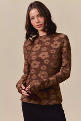 Trendsi SO ME Stretched Jacquard Casual Tops with Thumb Opening -