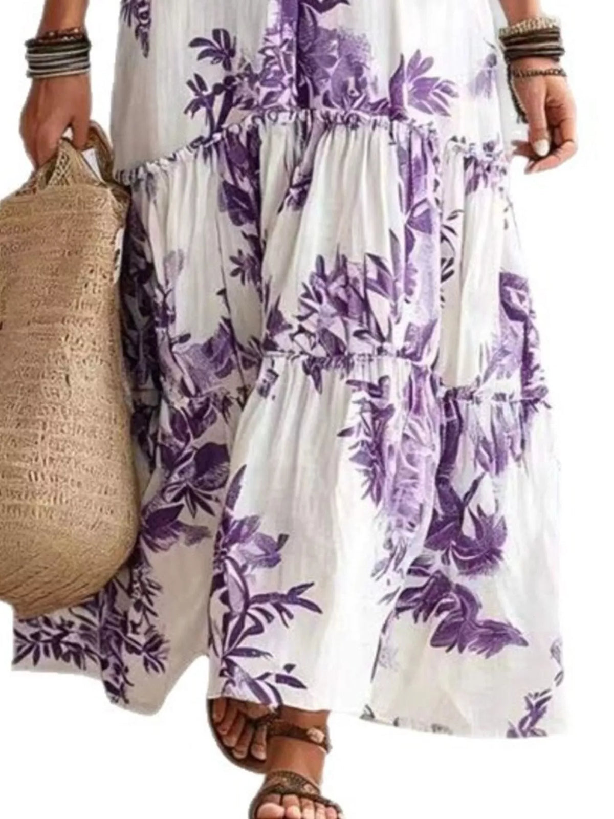 Trendsi Printed Button Front Maxi Dress -