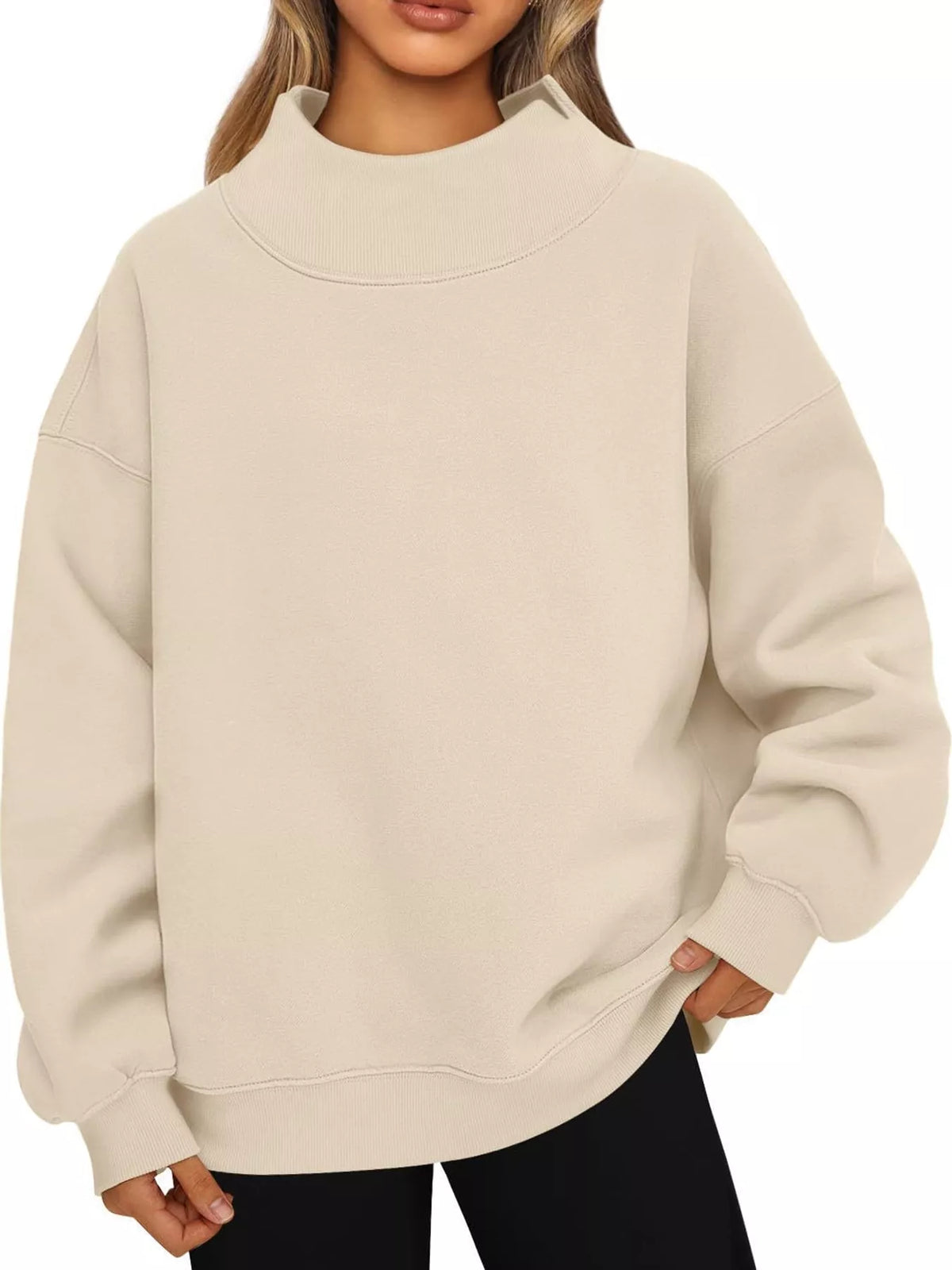 Oversized sweatshirt, cream front