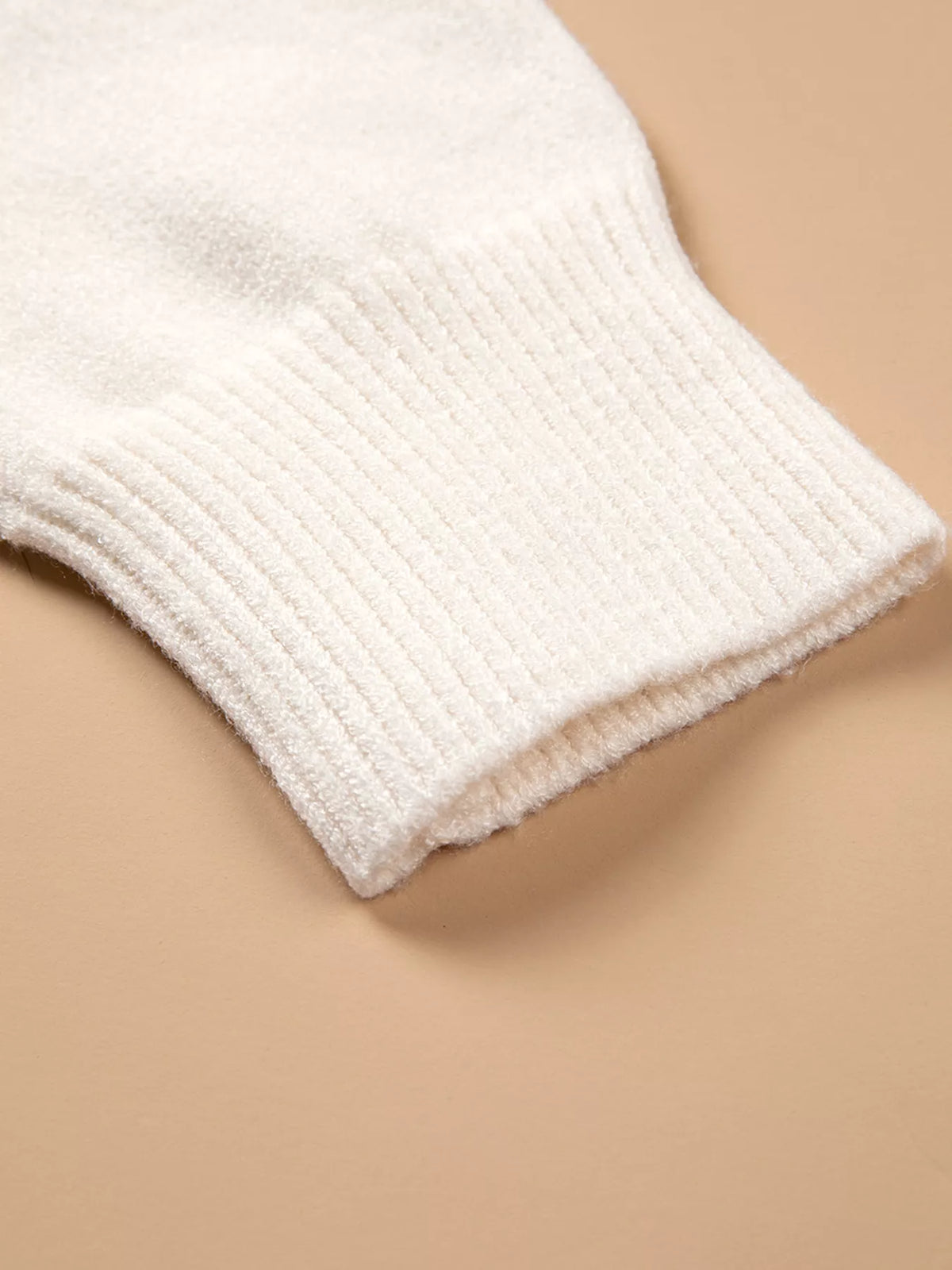 Snowflake Reindeer Christmas Sweater, cuff detail