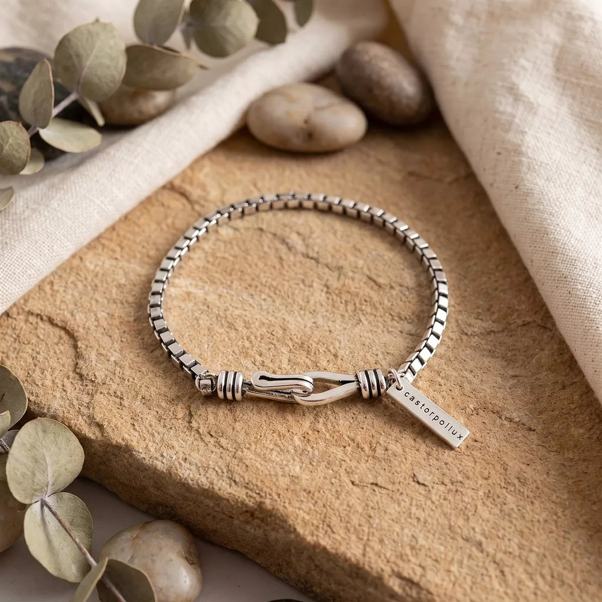 Stainless Steel Knot Clasp Chain Bracelet, product view