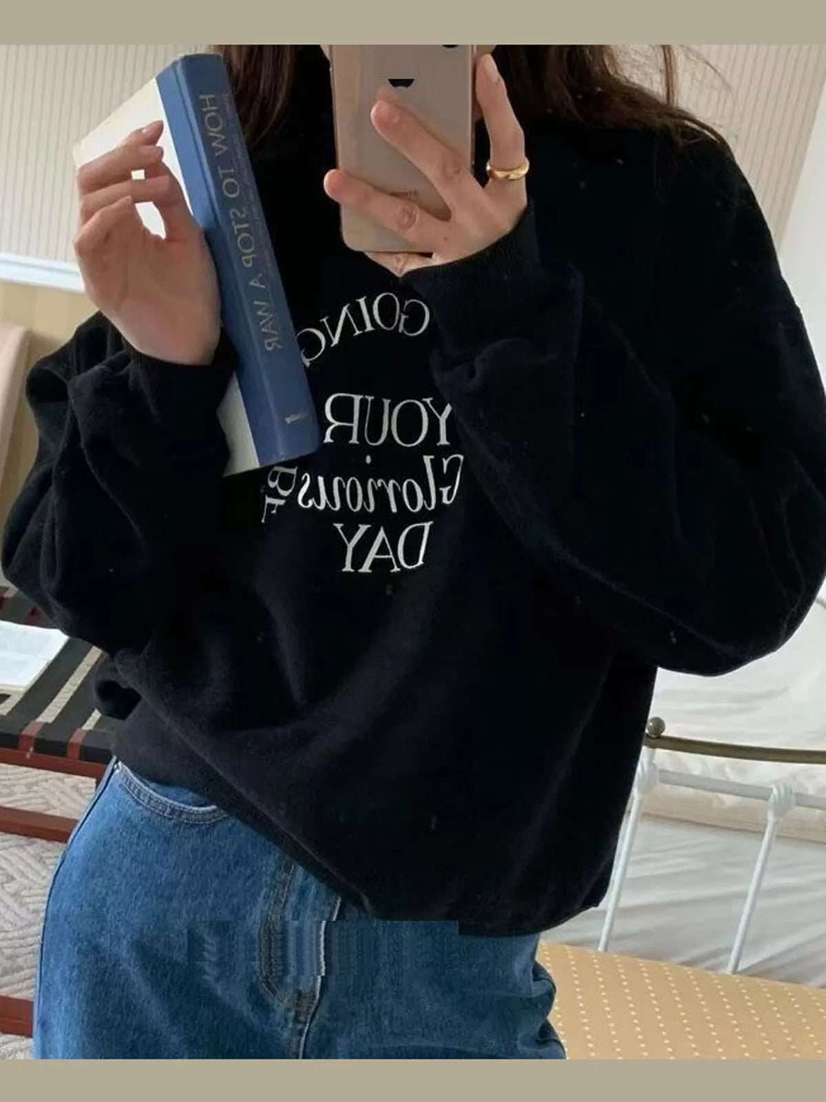 Oversized Graphic Crewneck Sweatshirt — front view