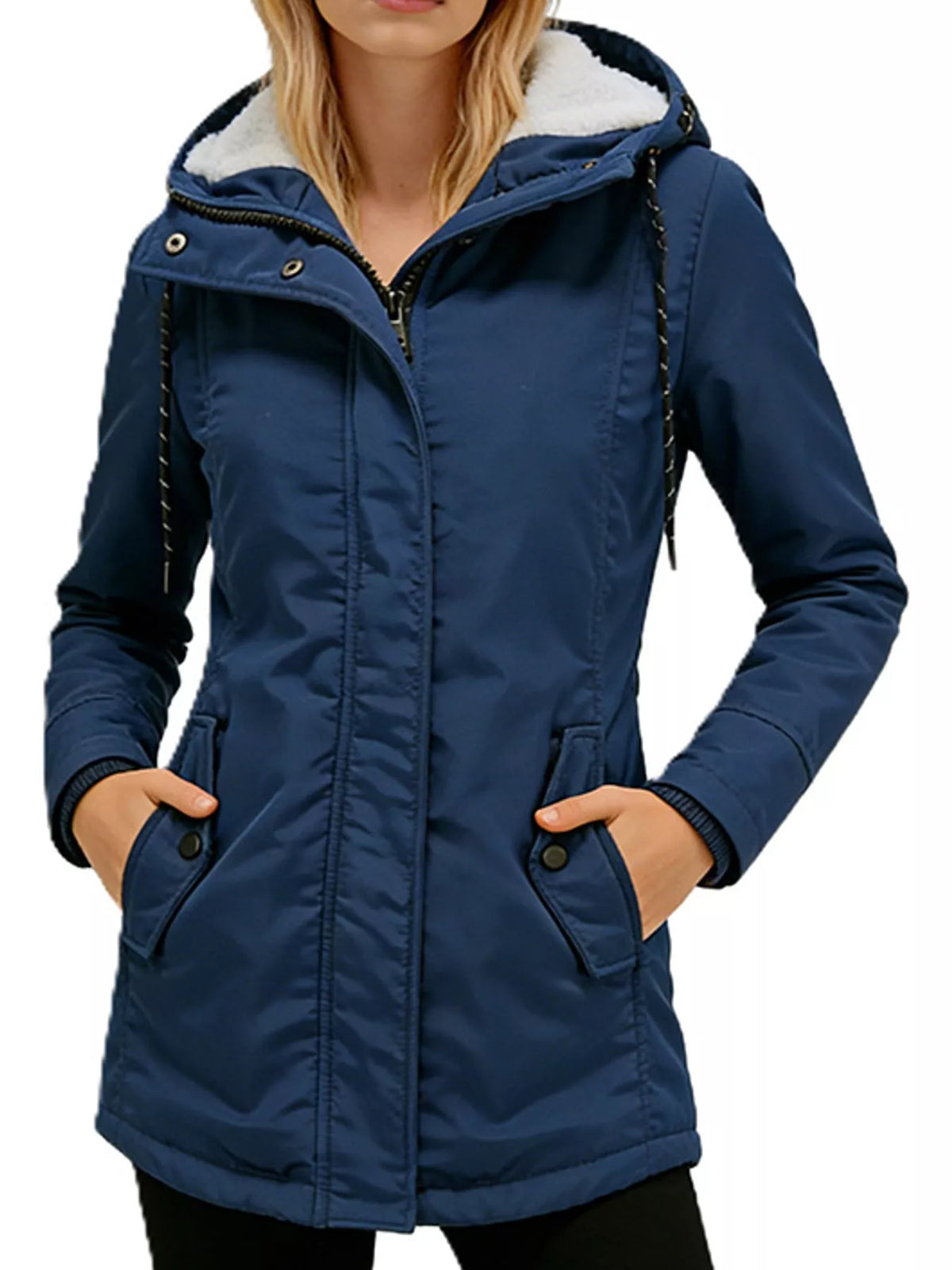 Sherpa-Lined Hooded Jacket — front view