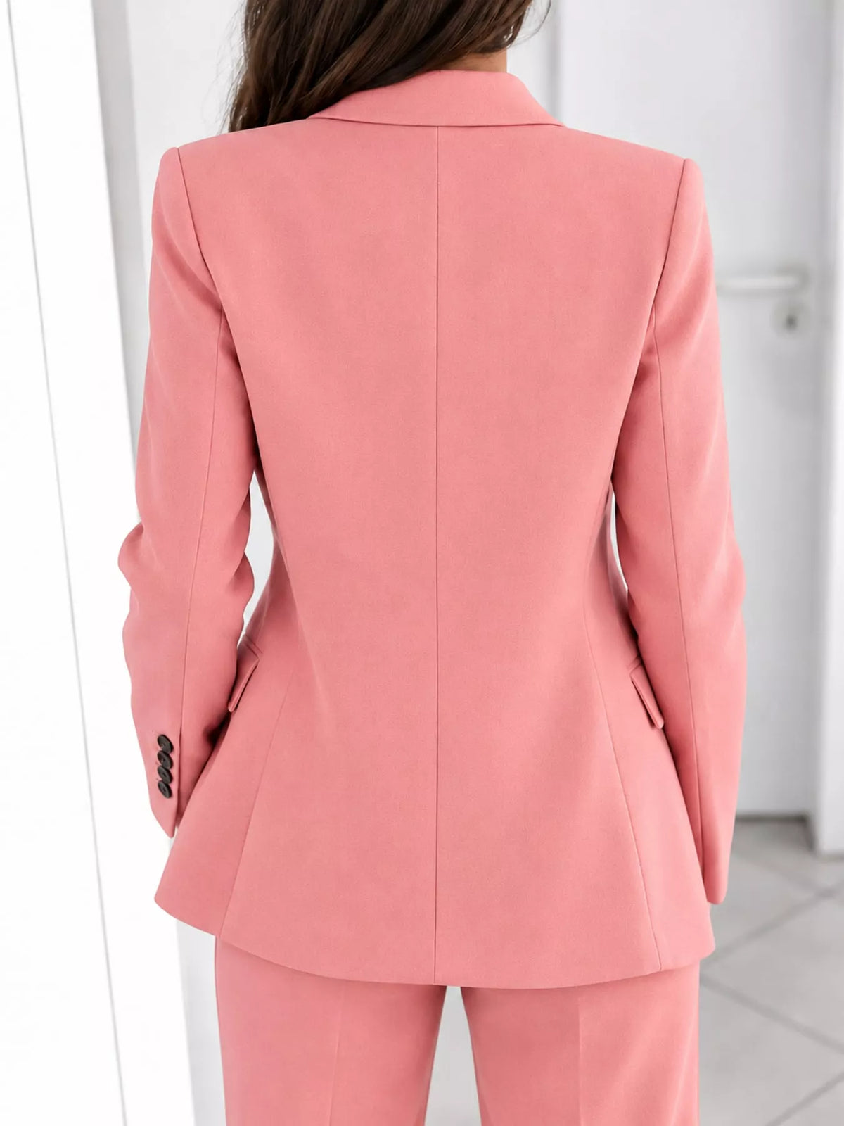 Collared long sleeve outfit set, back view