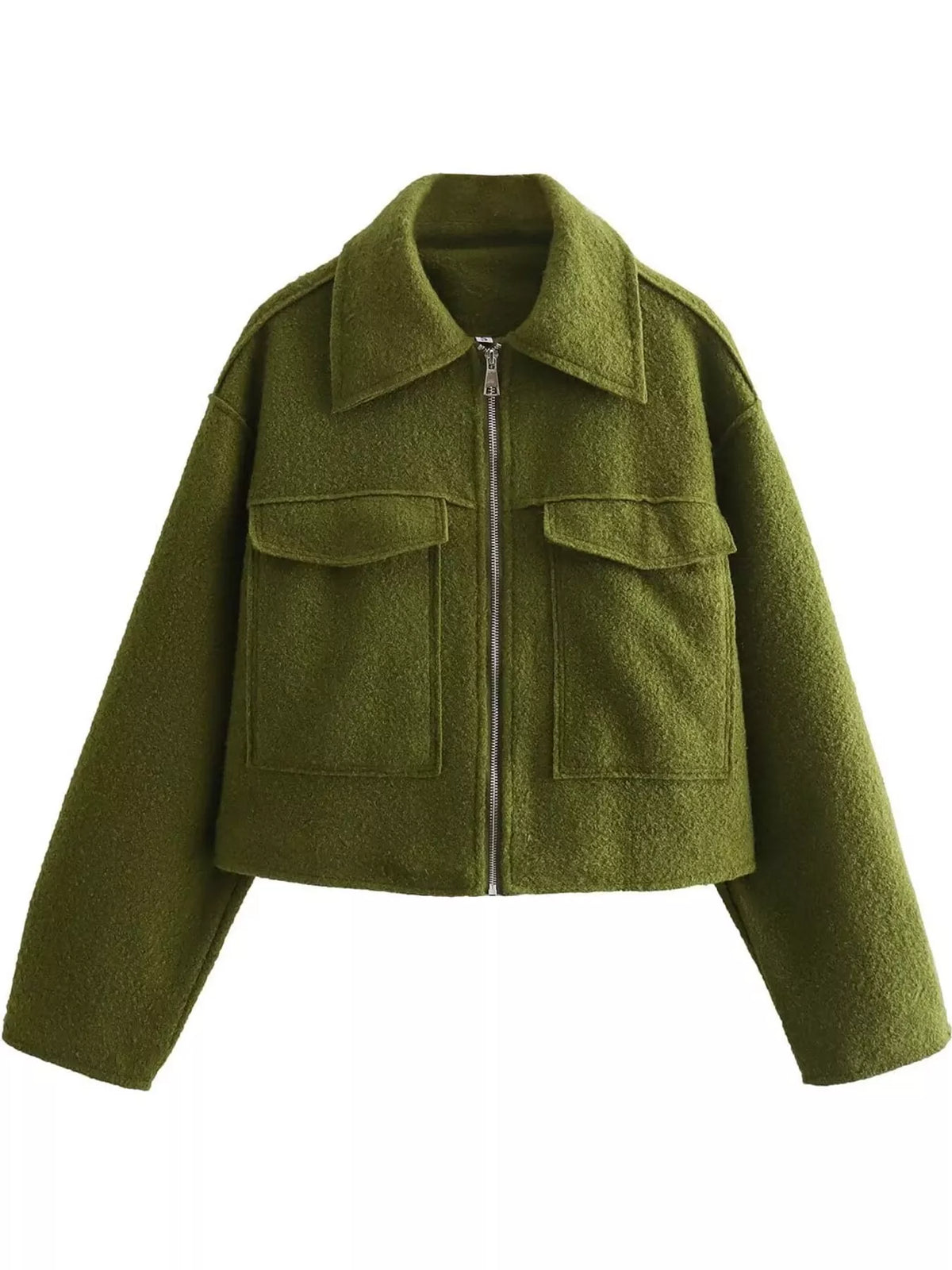 Zip-Up Cropped Jacket — garment front
