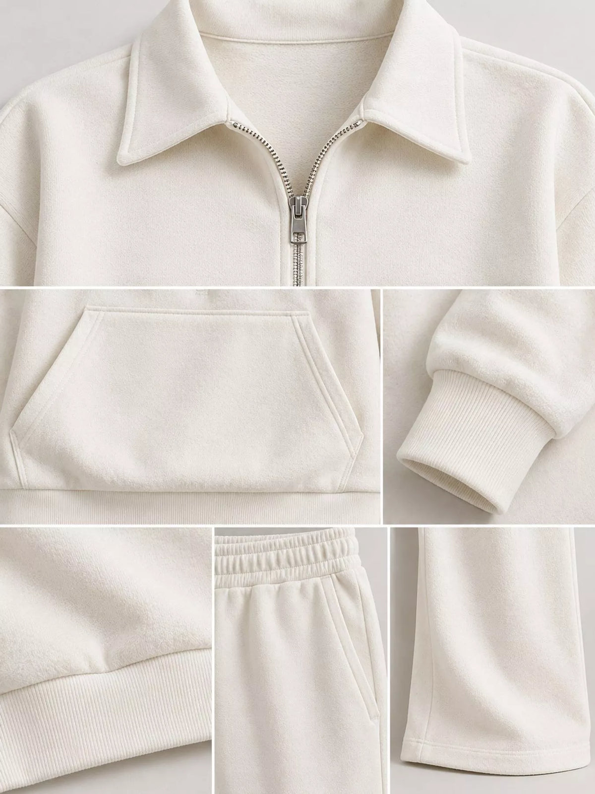 Collared long sleeve outfit set, construction and design details
