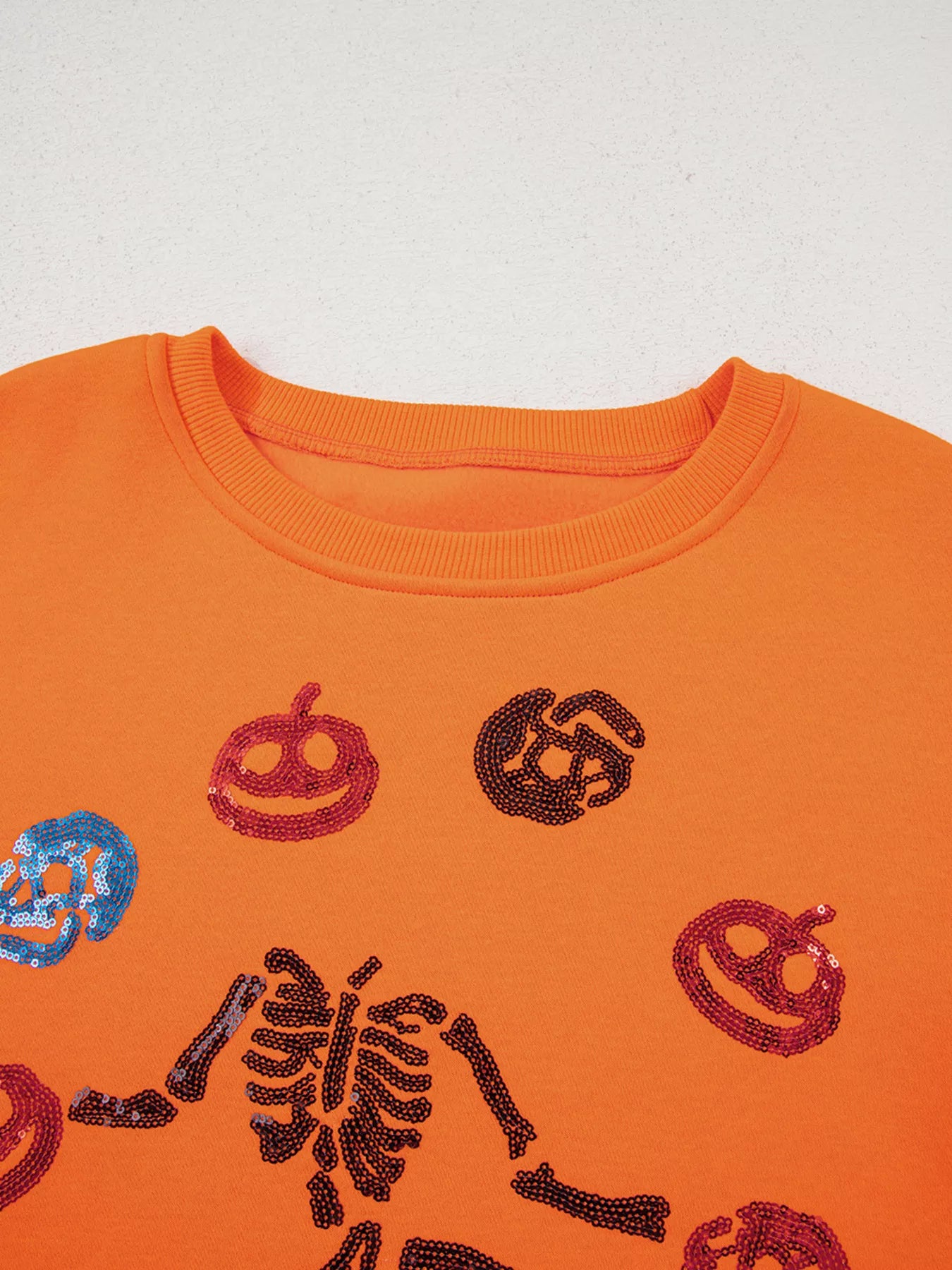 Trendsi Dancing Critters Sequin Halloween Crewneck Sweatshirt -