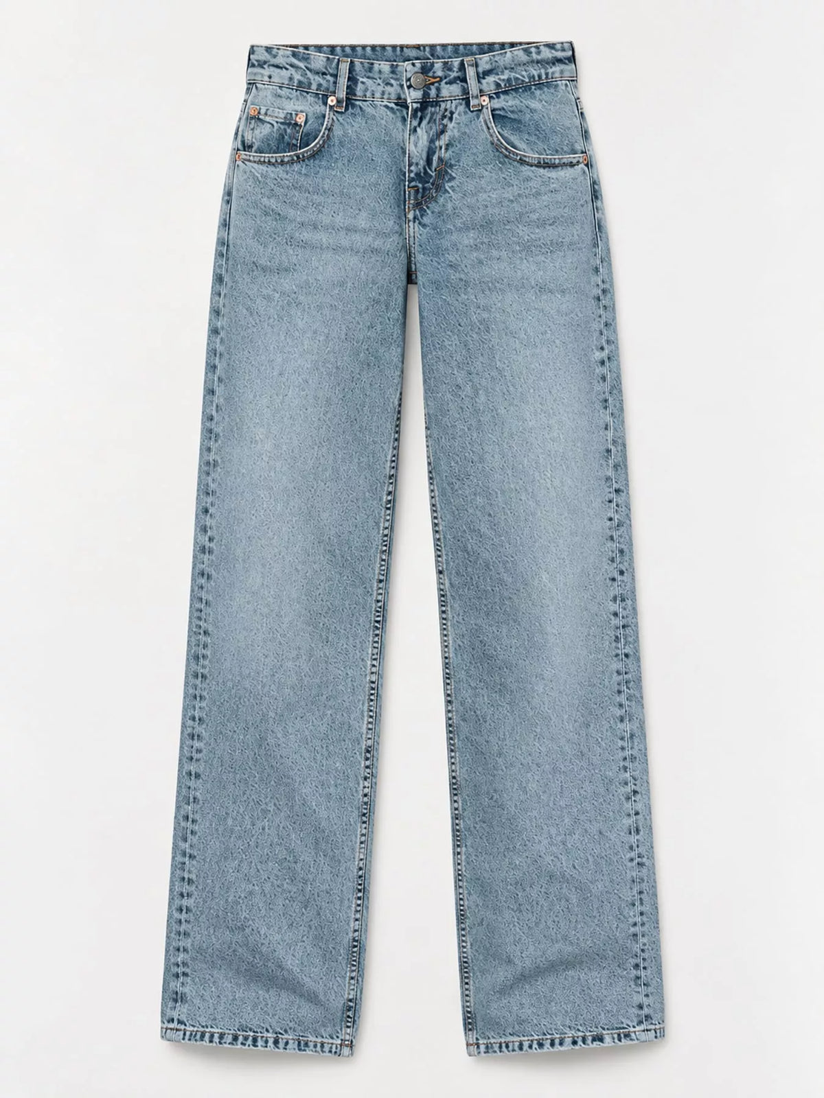 Vintage Wash Low-Rise Wide-Leg Jeans — garment front