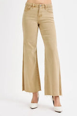 Trendsi RISEN Full Size Raw Hem Wide Leg Jeans Plus Size - Pants