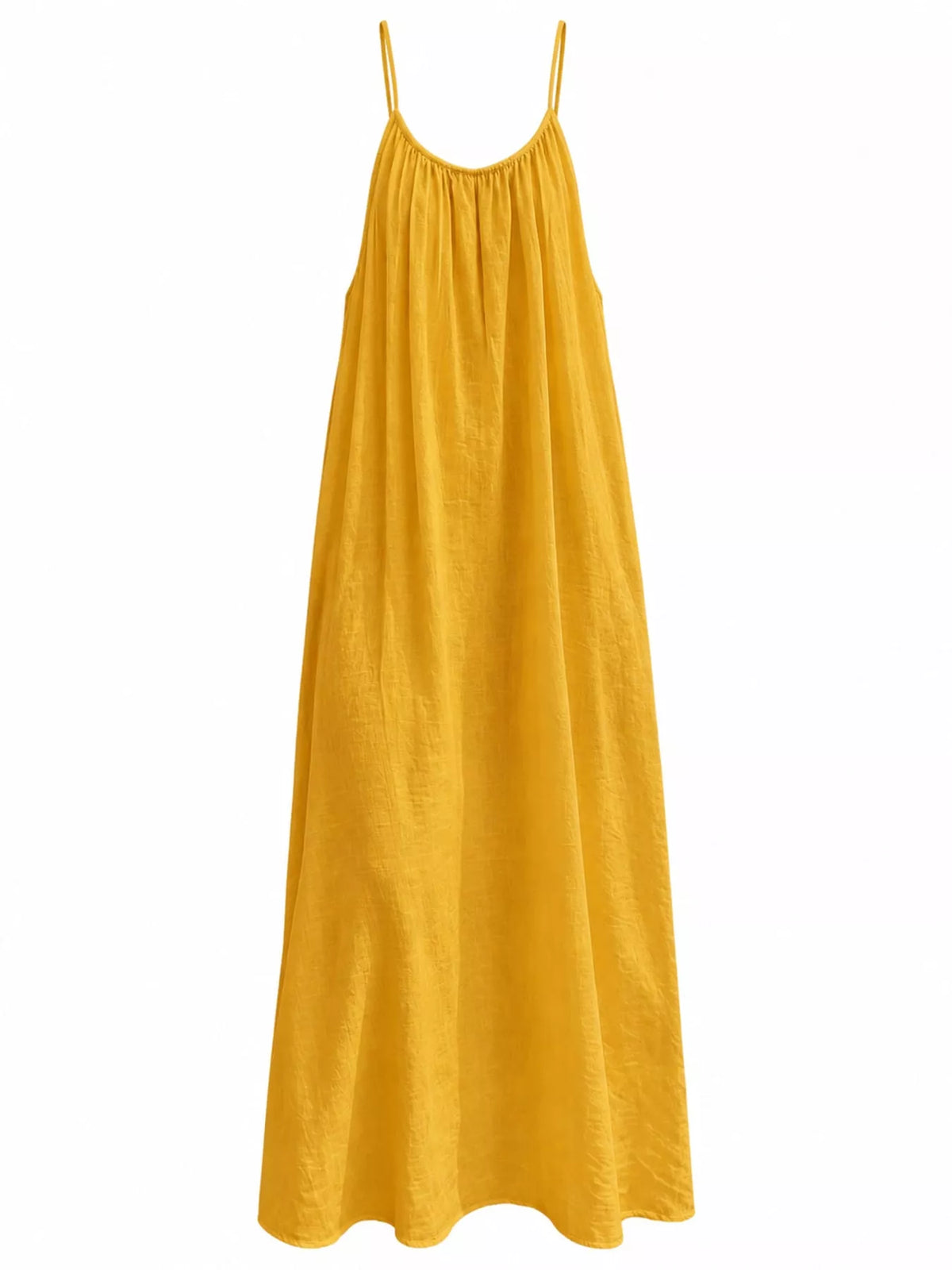 Backless Spaghetti Strap Maxi Dress — garment front