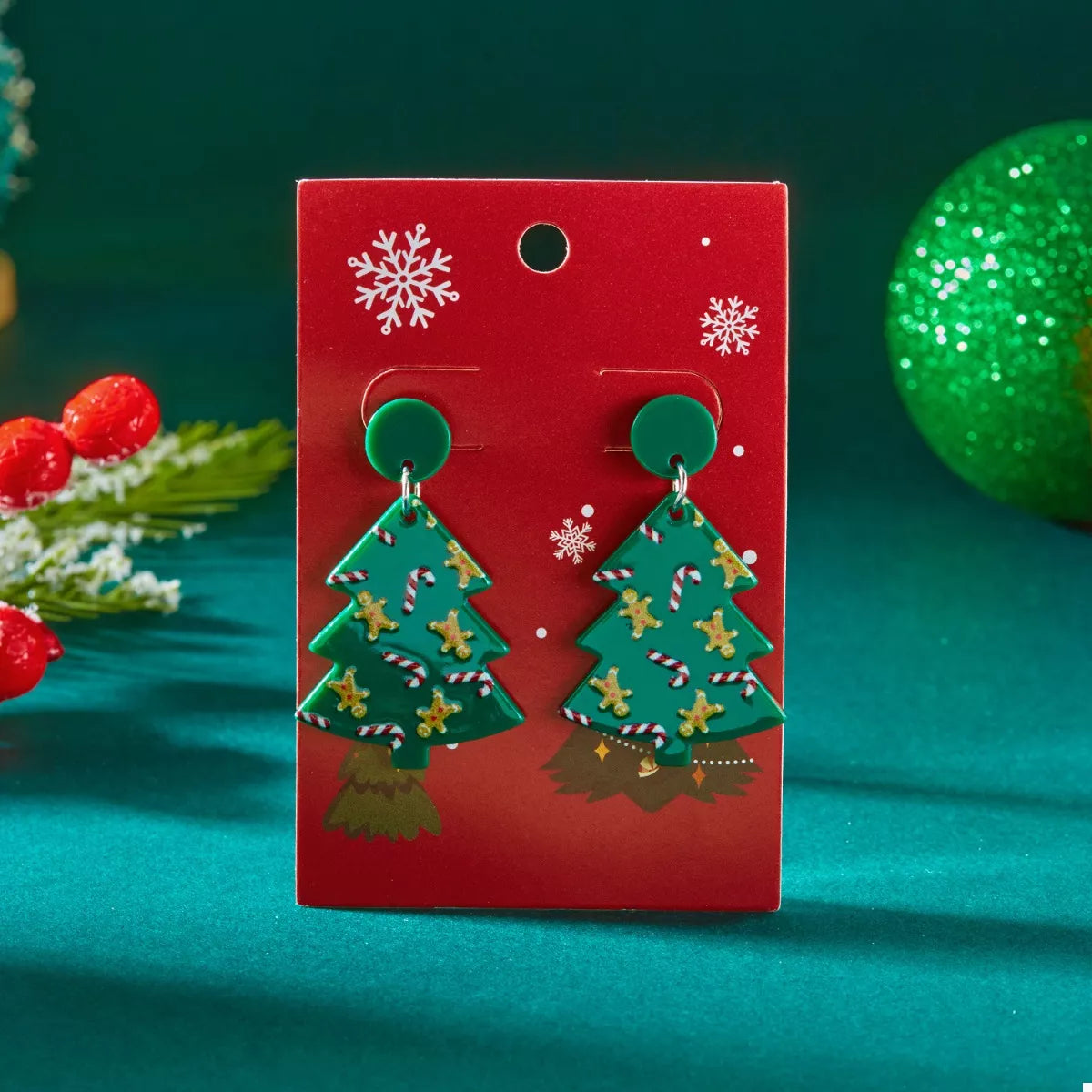 Trendsi Christmas Tree Drop Earrings -