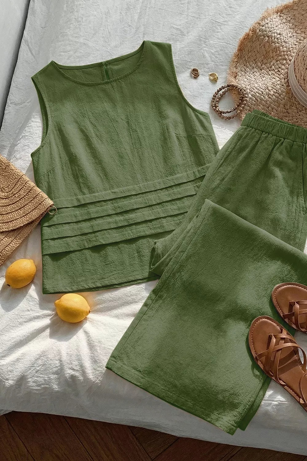 Trendsi Sleeveless Top and Wide-Leg Pants Set -