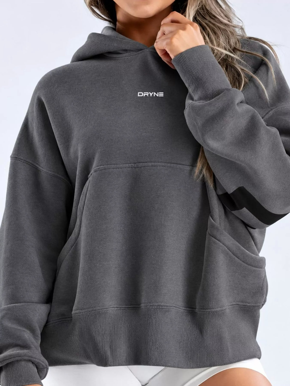 Letter-Back Kangaroo Pocket Hoodie — front view