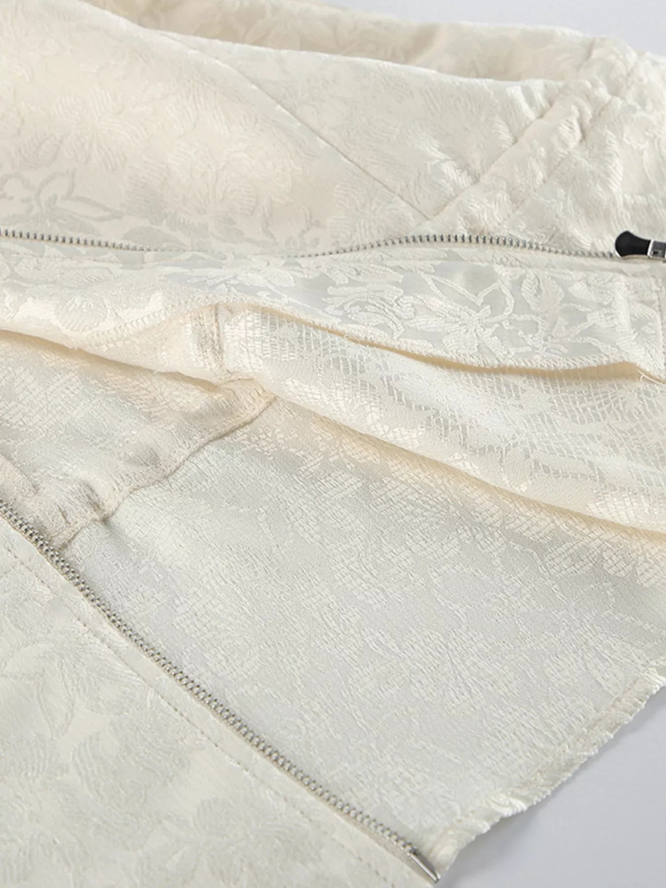 Trendsi Jacquard Bomber Jacket with Drawstring Waist -