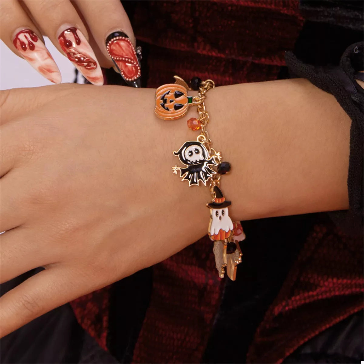 Trendsi 18K Gold-Plated Halloween Charm Bracelet -