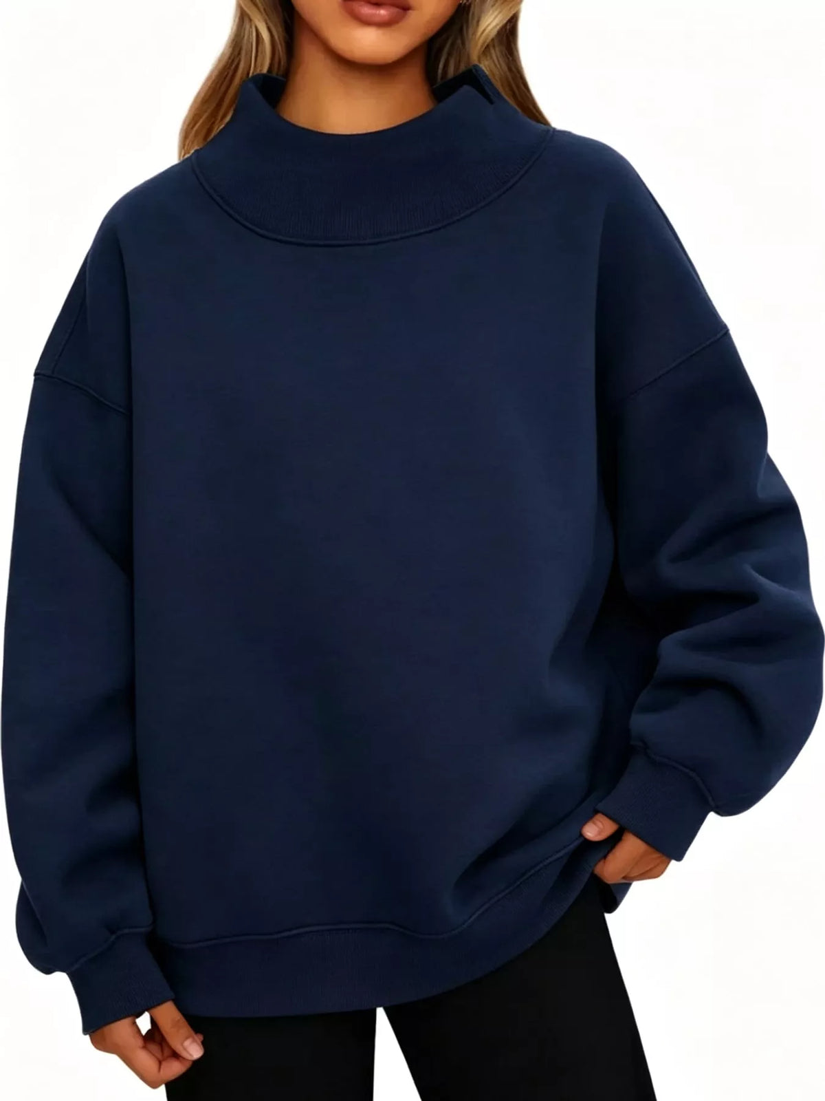 Oversized sweatshirt, navy front