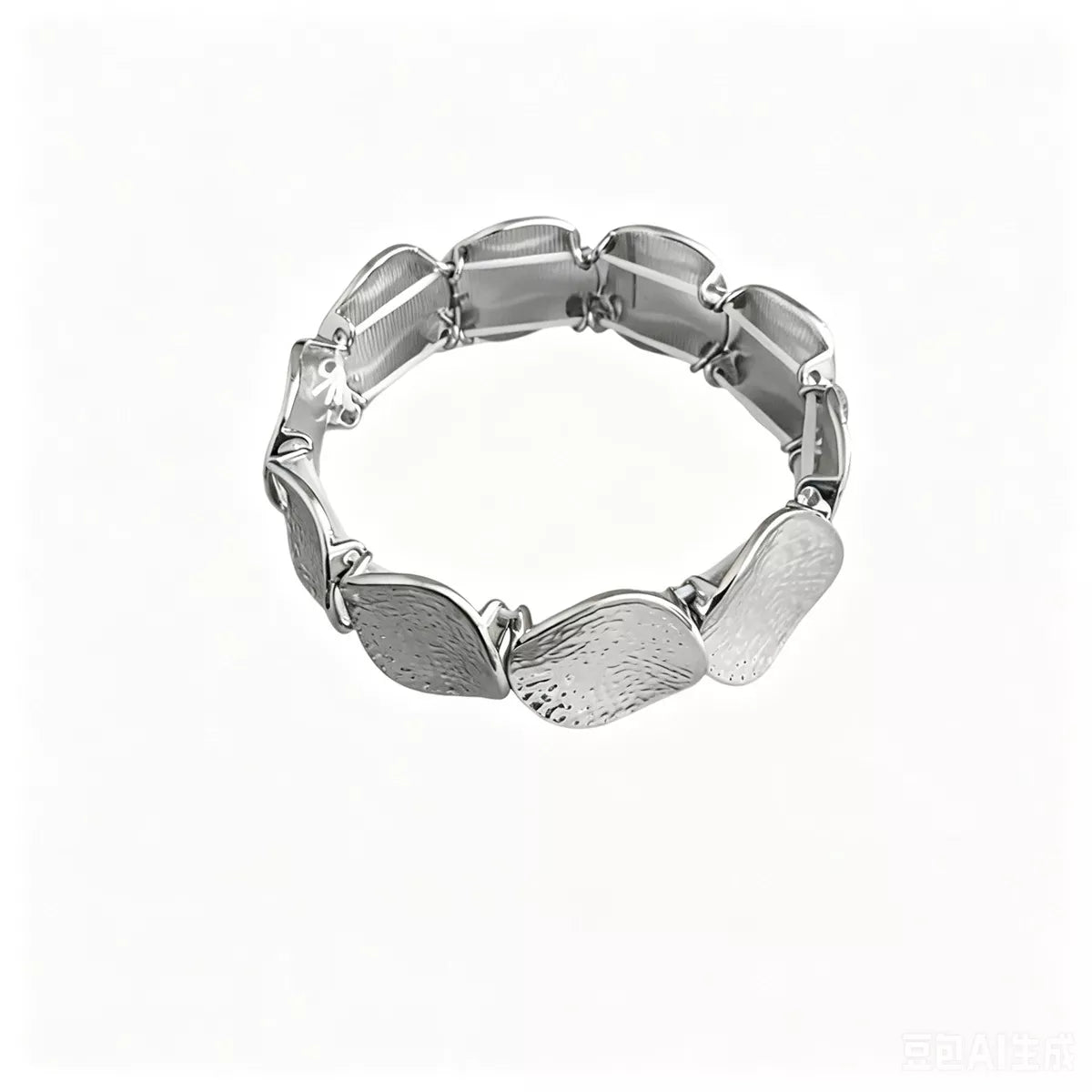 Silver textured silver-plated chain bracelet