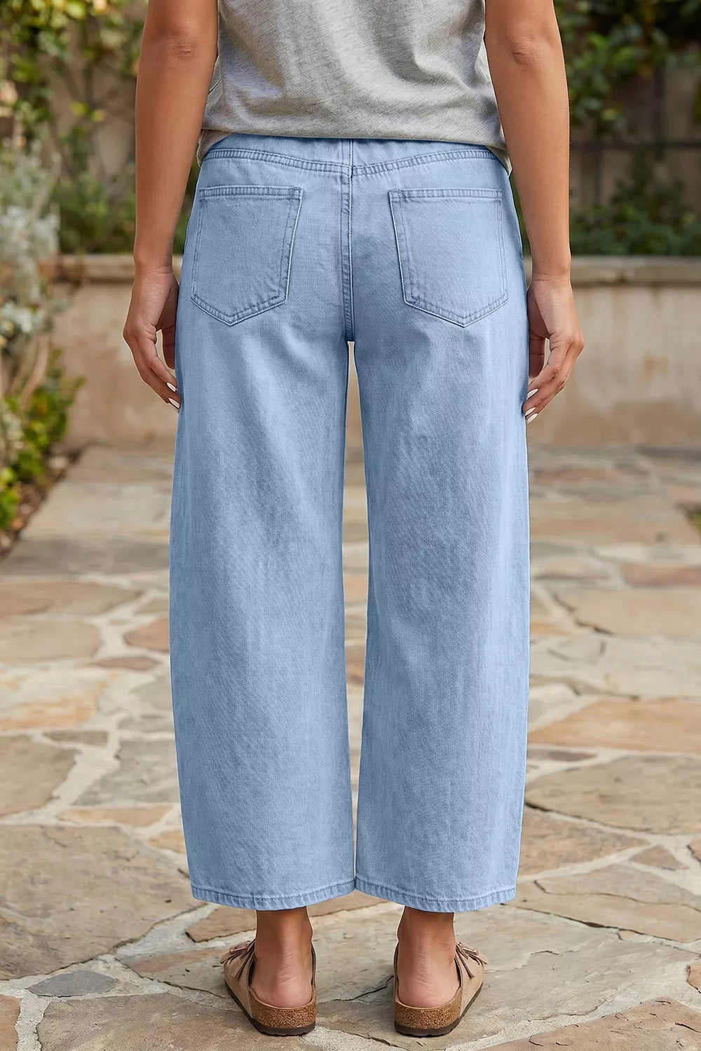 Trendsi Wide Leg Cropped Jeans -