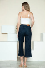 Trendsi Judy Blue Full Size Side Seam Braid Detail Crop Wide Leg Jeans -