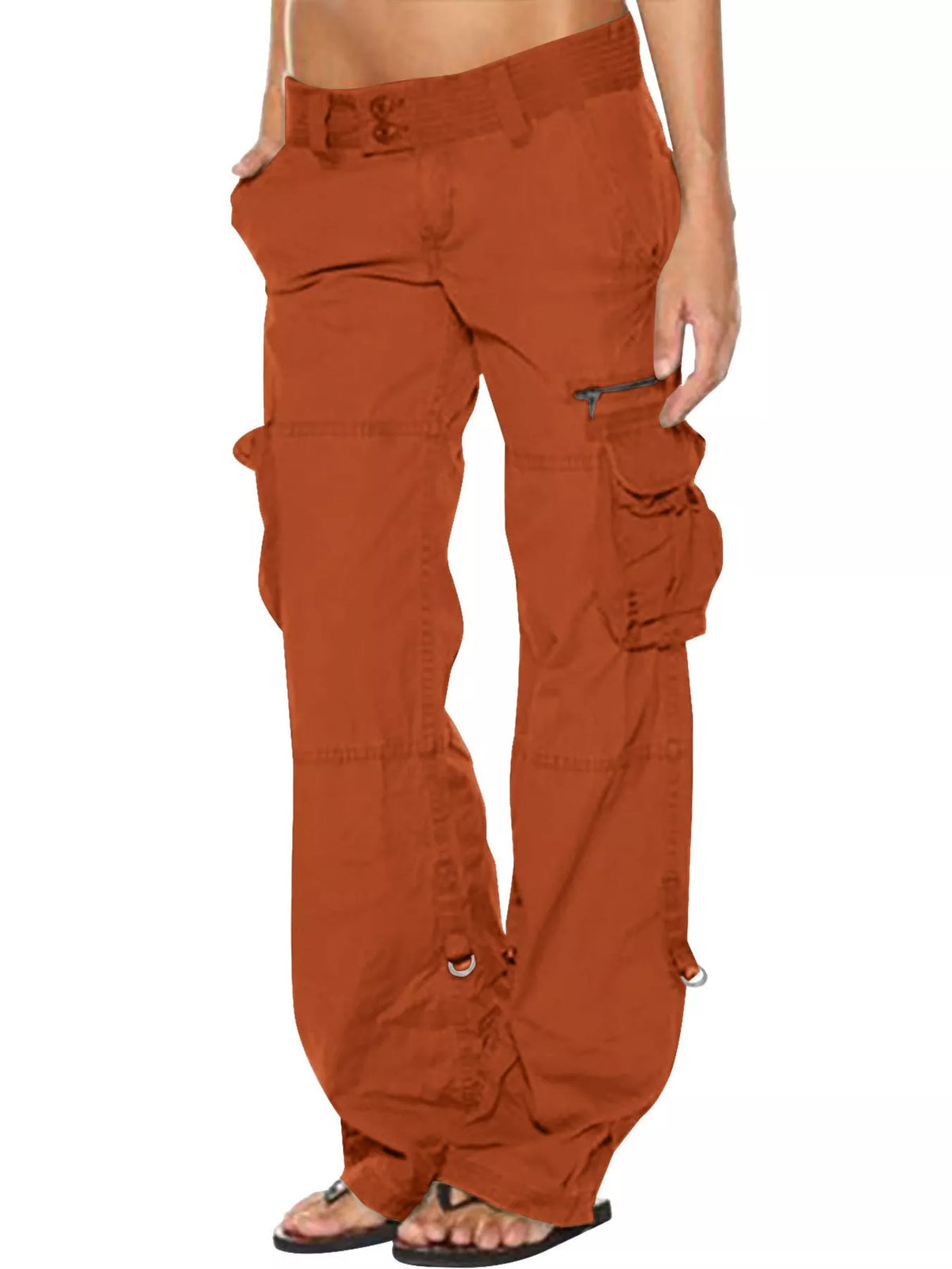 cargo pants, front view on model