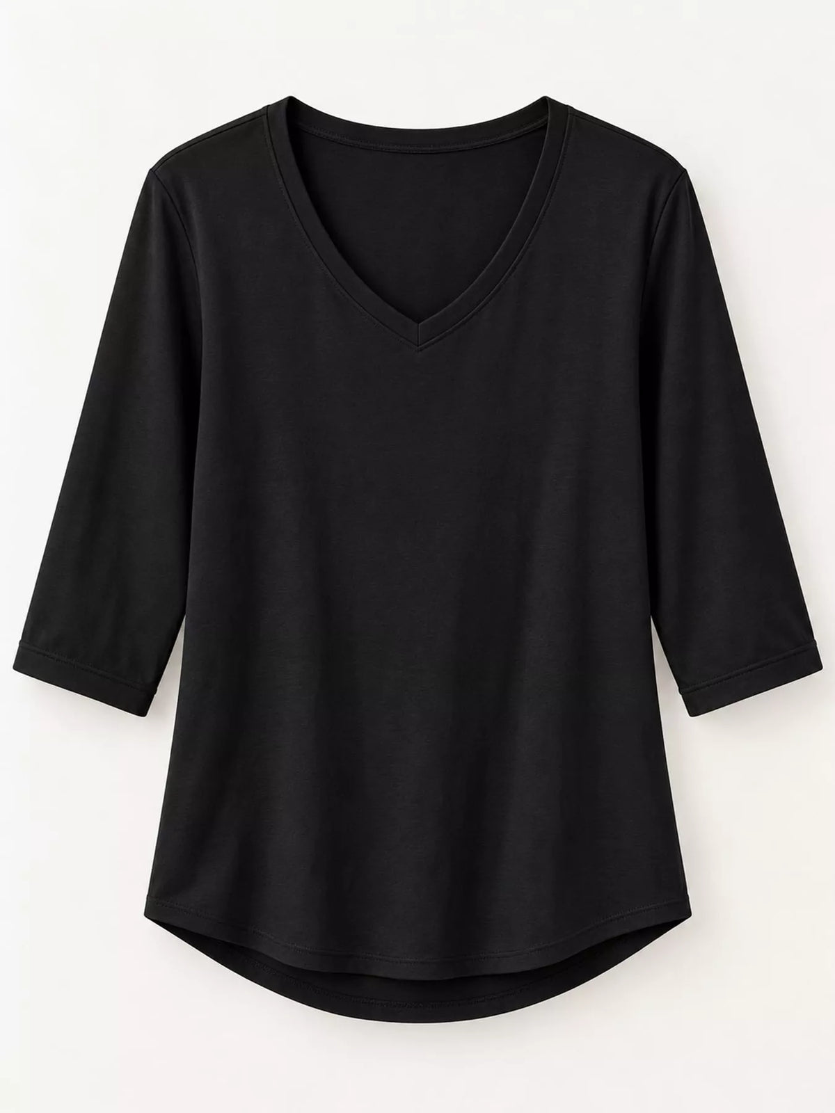 Black v-neck half sleeve t-shirt
