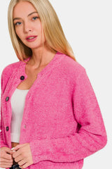 Trendsi Zenana Button Down Long Sleeve Sweater Cardigan -