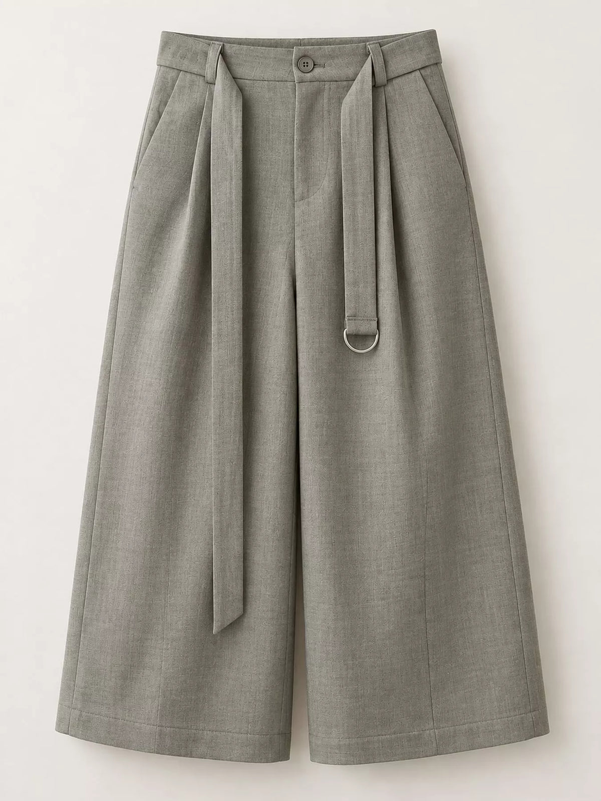 Capri pants, gray flat lay