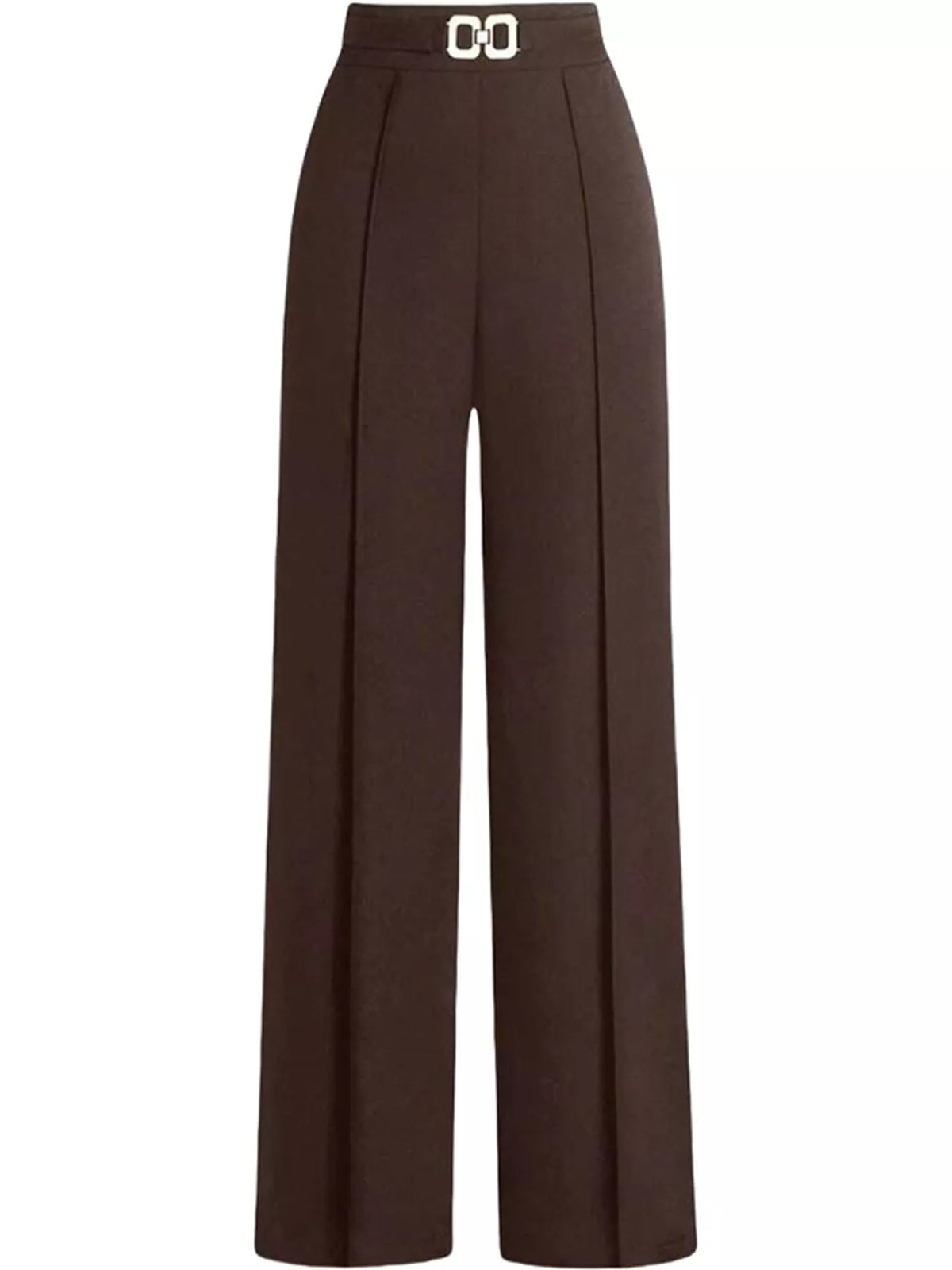 Wide-leg pants, dark brown front