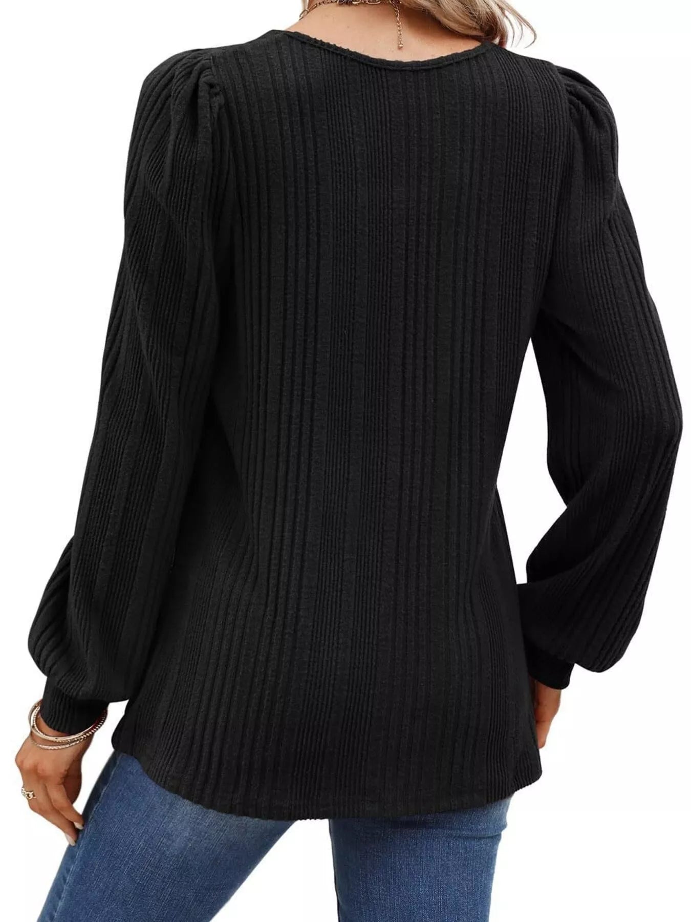 Trendsi Full Size Square Neck Ribbed Knit Top Plus Size -