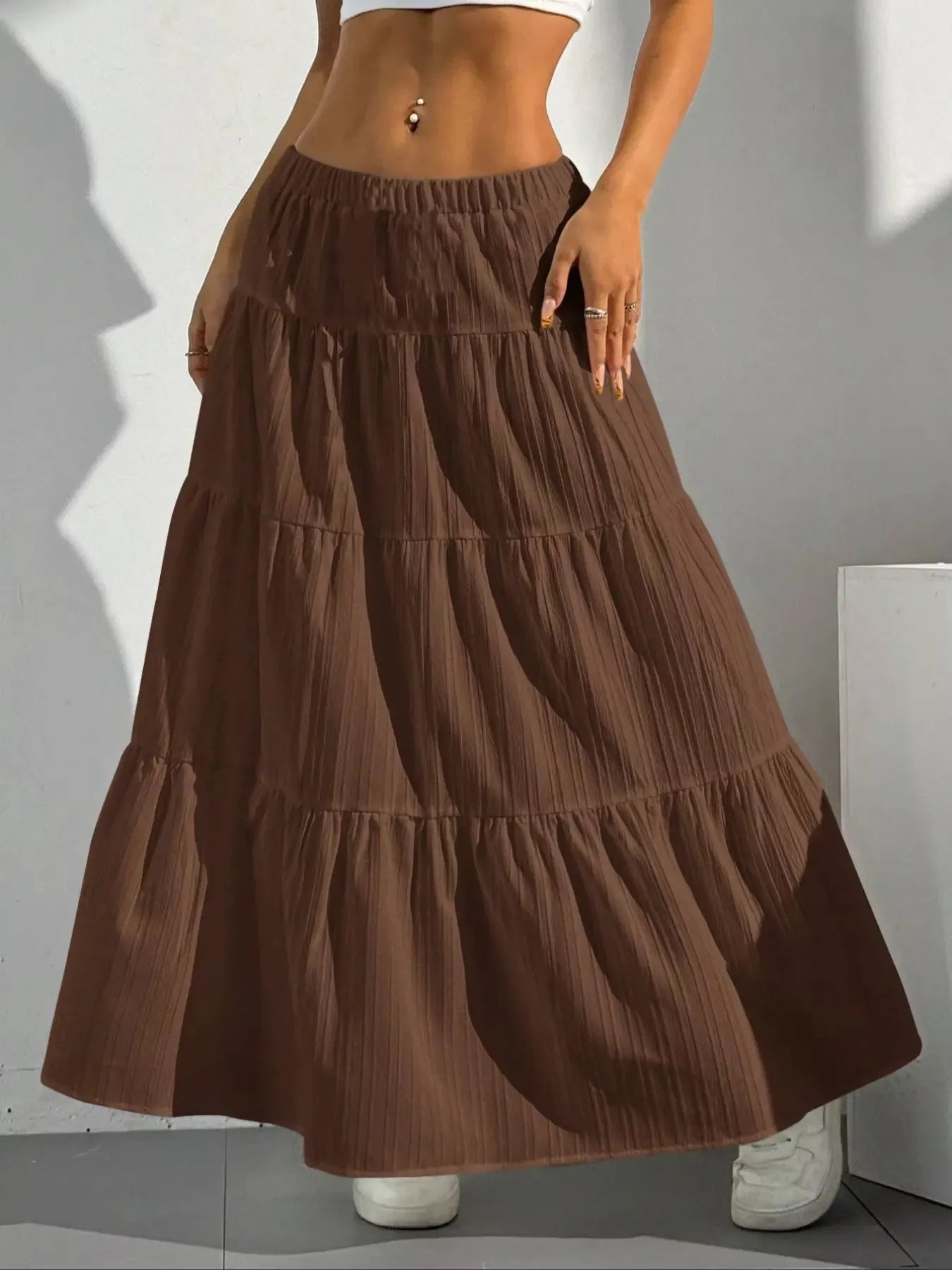 Trendsi Flowy Tiered Maxi Skirt -