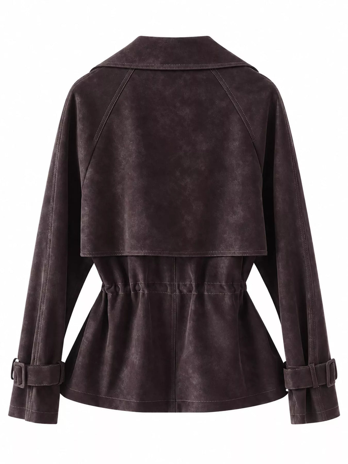 Double Breasted Long Sleeve Jacket — back view