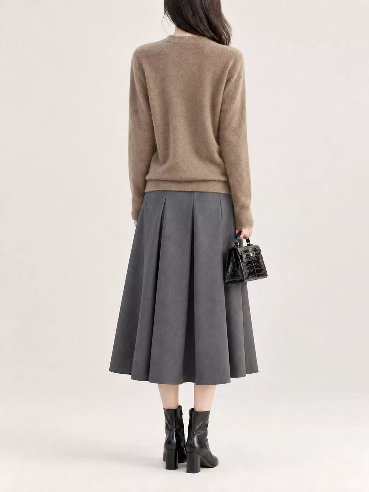 Surplice Long Sleeve Sweater — back view