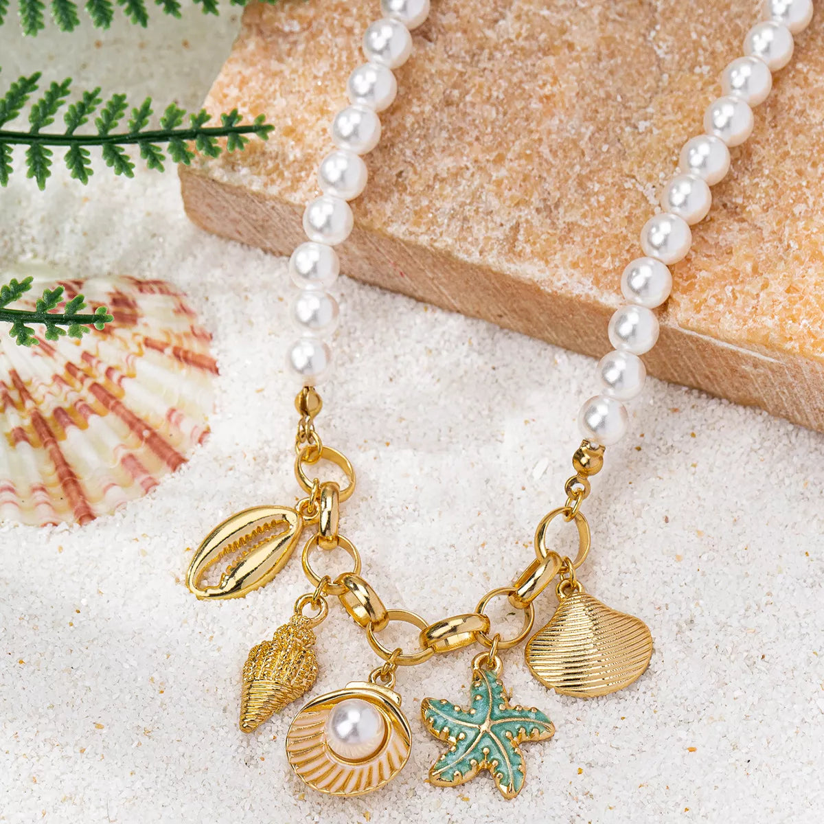Trendsi Ocean Series Charm Pearl Necklace -