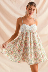 Trendsi SO ME Mixed Floral Print Sleeveless Mini Dress -
