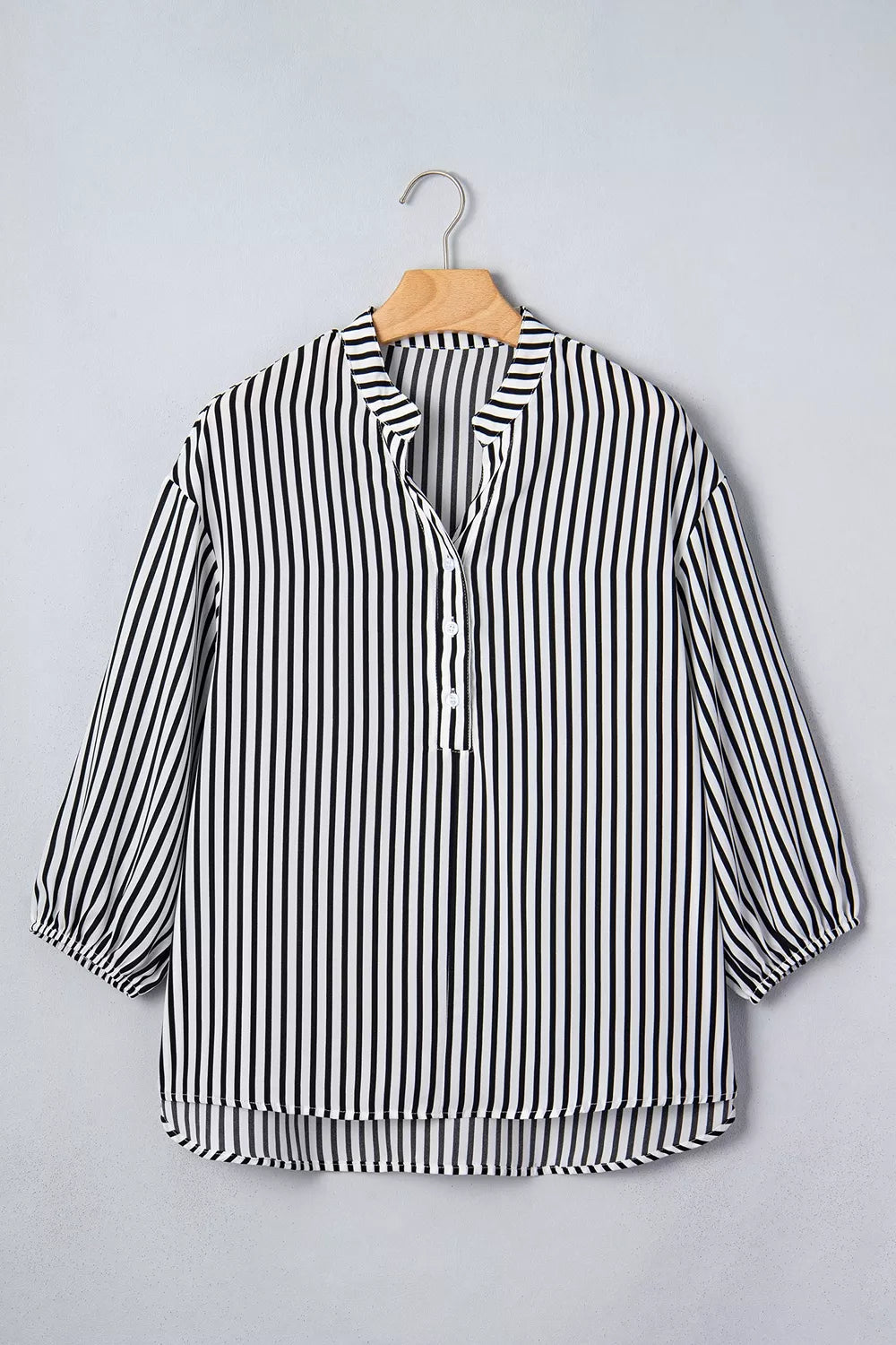 Trendsi Striped Half Sleeve Button-Up Shirt -
