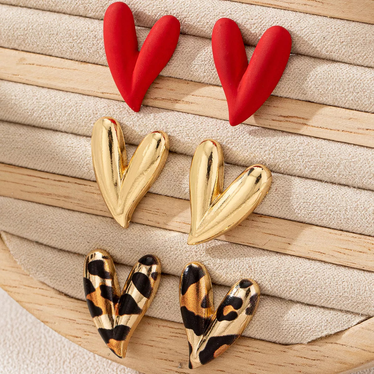 Trendsi 4 Pair Heart Stud Earrings -