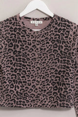 Trendsi HYFVE Animal Print Snap Down Crop Cardigan -