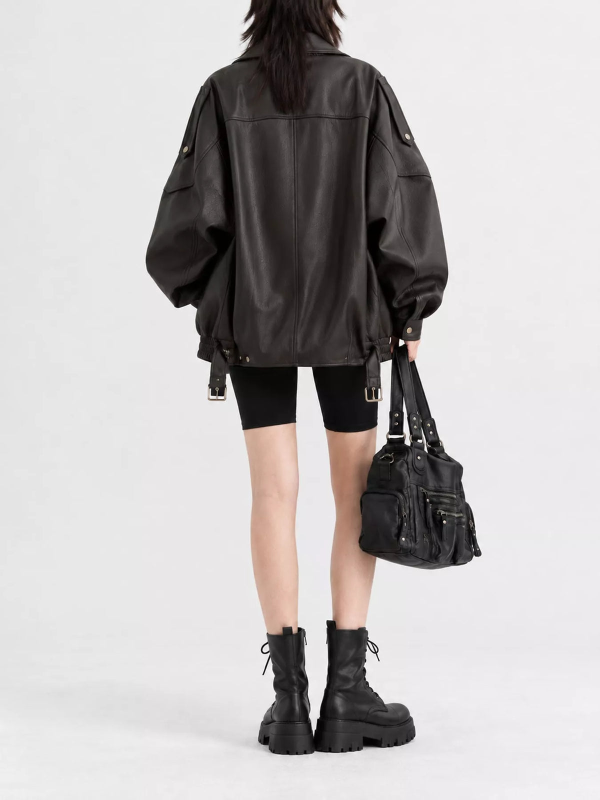 Collared long sleeve jacket, back view