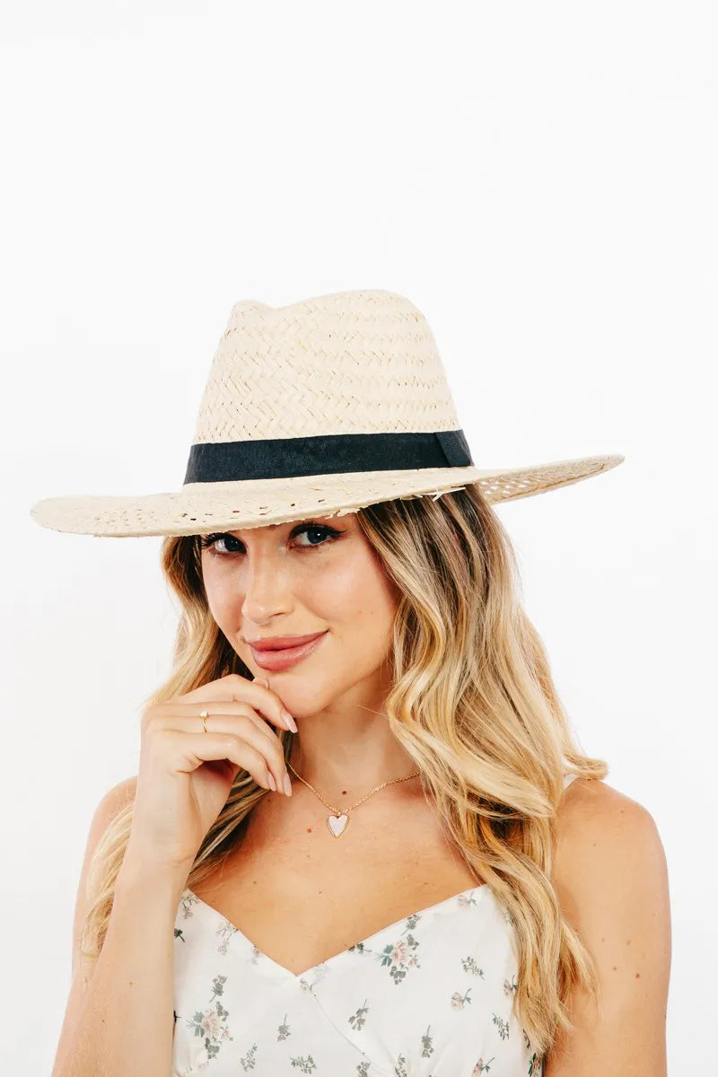 Basket Weave Straw Sun Hat With Adjustable Inner String — product view 6