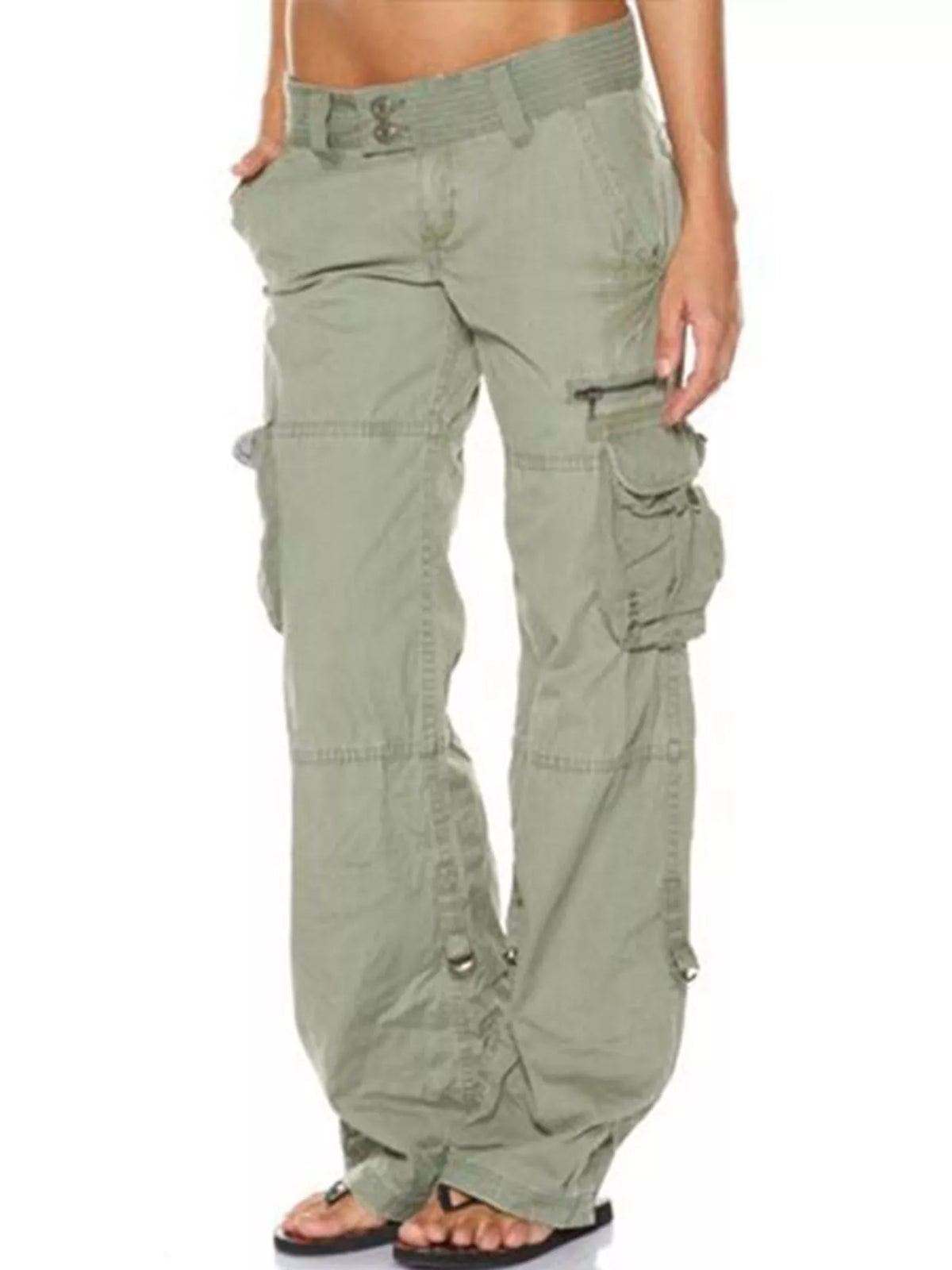 cargo pants, front view on model