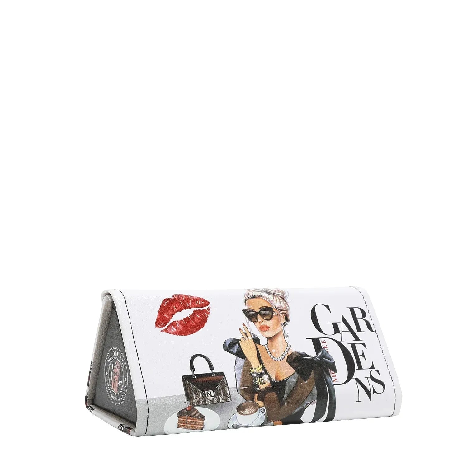 Women's Foldable Glasses Case Interior Lining Faux Leather Print — product view 2