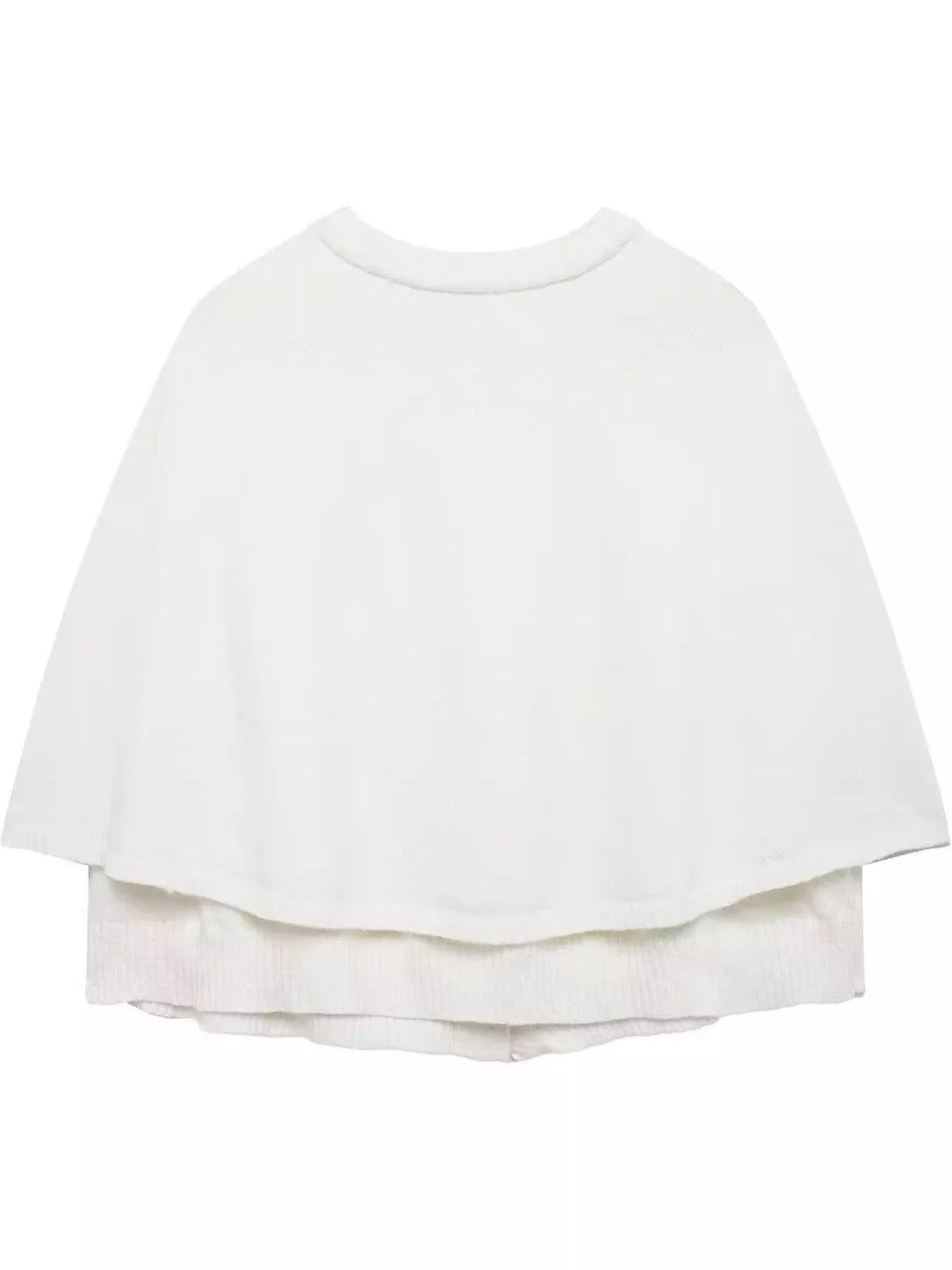 Button-Front Knit Cape Cardigan — back view