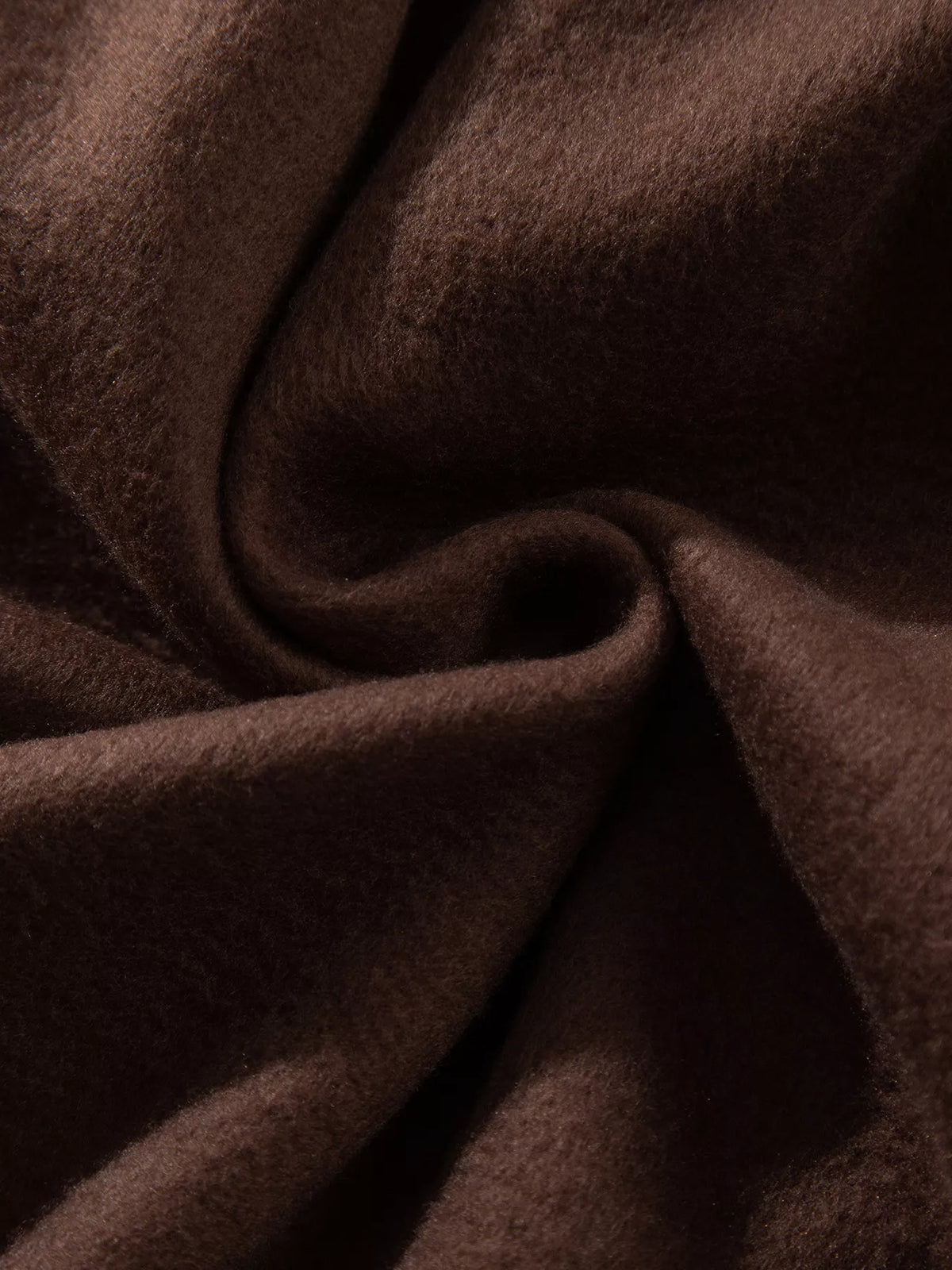 PRAY Polka Dot Embroidered Mock Neck Sweatshirt in dark brown, construction detail