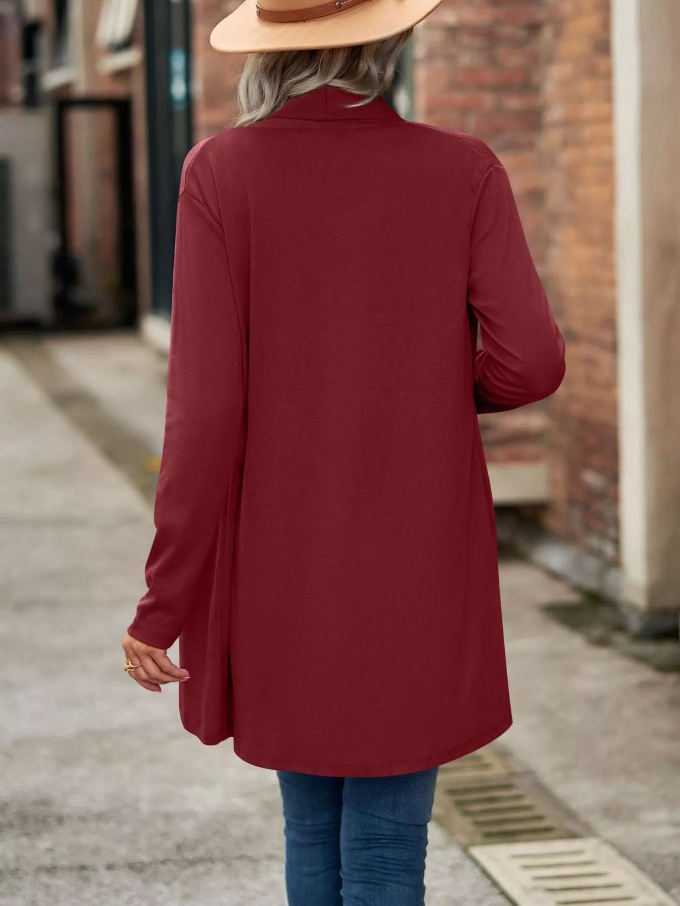 Trendsi Open-Front Dropped Shoulder Cardigan -