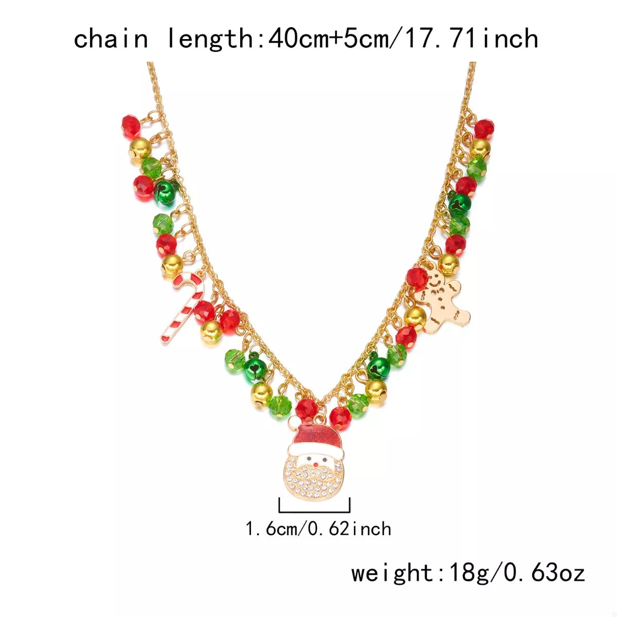 Trendsi 18K Gold-Plated Christmas Charm Necklace -