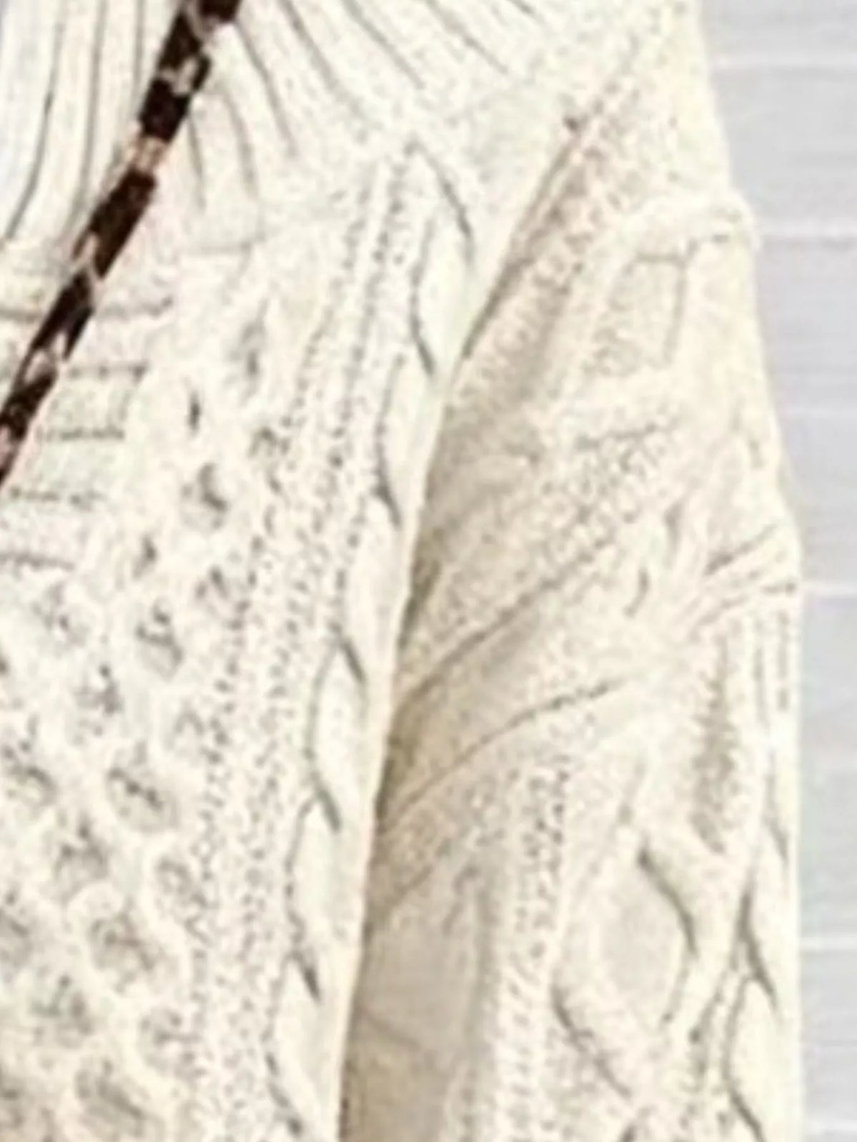 Off-white Cable Knit Dropped Shoulder Sweater alternate view